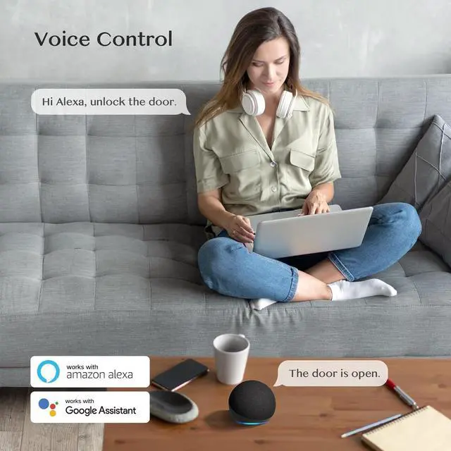 Alt view image 3 of 6 - Yamiry WiFi Gateway for Smart Lock YR05,Remote Control Lock, Suitable for 2.4G WiFi,Compatible with Nice Digi App, Compatible with Alexa to Voice Control