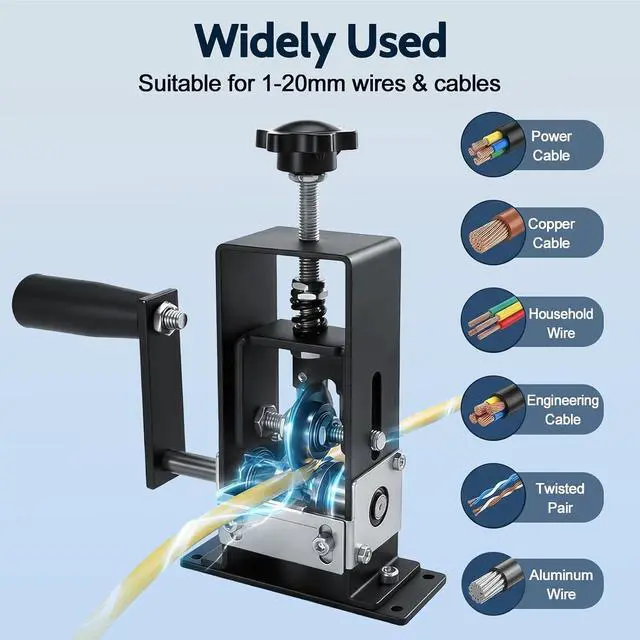 Alt view image 3 of 7 - ANIRUDH Wire Stripper Machine Manual - Drill Powered & Hand Crank Automatic Peeling, 1-20mm Adjustable Scrap Copper Recycling Tool for Home & Industrial Use (Black, Large)
