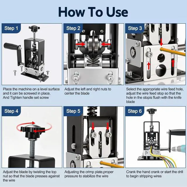 Alt view image 5 of 7 - ANIRUDH Wire Stripper Machine Manual - Drill Powered & Hand Crank Automatic Peeling, 1-20mm Adjustable Scrap Copper Recycling Tool for Home & Industrial Use (Black, Large)