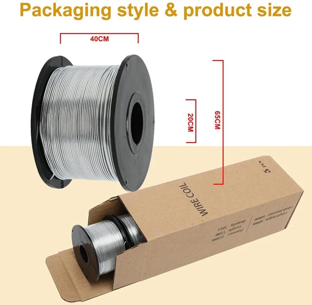 Alt view image 2 of 6 - 5 Rolls Rebar Tie Wire Coil, 1/32" 0.8mm 360FT Stainless Steel for Automatic Twister Gun