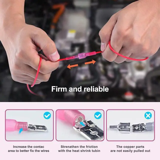 Alt view image 4 of 7 - Waterproof Heat Shrink Wire Connectors, Multipurpose Waterproof Electrical Wire Terminals kit, Ring Fork Spade Butt Splice Insulation Crimp Connectors for Auto Marine Truck - 600 Pieces