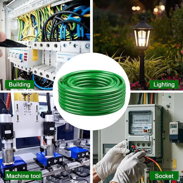 Alt view image 7 of 7 - THHN Wire 8 Gauge 25 FT, 8 AWG Stranded OFC Copper Electrical Building Wire with Nylon Jacket PVC Insulation, Rated 600V for Residential, Industrial, CNC, Ground (8 Gauge, Green)
