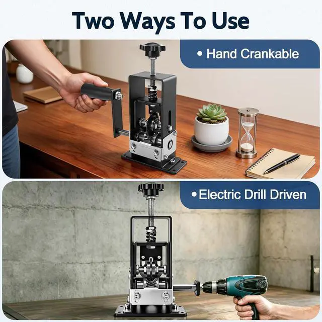 Alt view image 4 of 7 - ANIRUDH Wire Stripper Machine Manual - Drill Powered & Hand Crank Automatic Peeling, 1-20mm Adjustable Scrap Copper Recycling Tool for Home & Industrial Use (Black, Large)