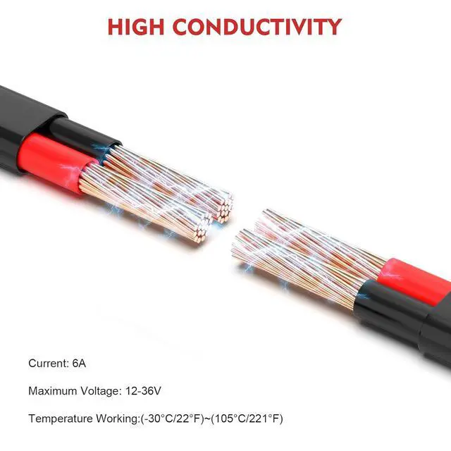 Alt view image 3 of 6 - VIABRICO 12 Gauge 2 Conductor Electrical Wire, 12 AWG 3.3mm Wire PVC Cord, 12V/24V DC Low Voltage/Copper Clad Aluminum Flexible/2 Wire for Automotive LED Strips Lamp Lighting Marine (30.5M/100FT)