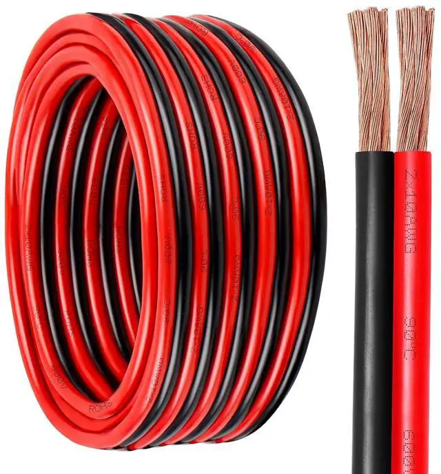 Main image of 10 Gauge Wire 2 Conductors Copper Wire, 10 AWG Battery Cable Oxygen Free Copper Wire for Solar Panel, Automotive, Trailer, RV and Speaker (10 Gauge 50FT)