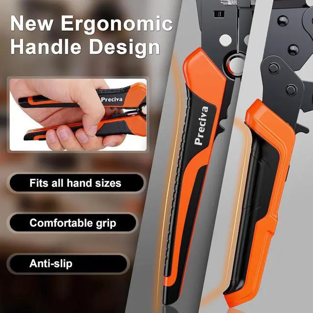 Alt view image 6 of 7 - Preciva 3-in-1 Insulated Terminal Crimping Tool with Wire Stripper,Color-Coded Jaws for 0.5-6mm² (20-10 AWG) Electrical Connectors, Ergonomic Handheld Pliers for Automotive & DIY Wiring