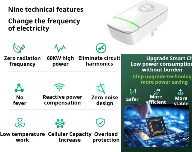 Alt view image 4 of 7 - Elon-musk's Electricity Saving Box Stop Watt Stopwatt Energy Saving Device Save Energy Saving Device Energy Saving Power Strip for Home Office US Plug 90v-250v 30kw Rated Green