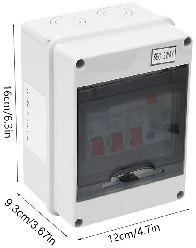 Alt view image 2 of 7 - 2 Way Garage Consumer Unit, Compact Mini Circuit Breaker Panel with 40A 30mA RCD 2MCB 6-16A, Electrical Distribution Board for Garages, Outbuildings, Sheds, Workshops