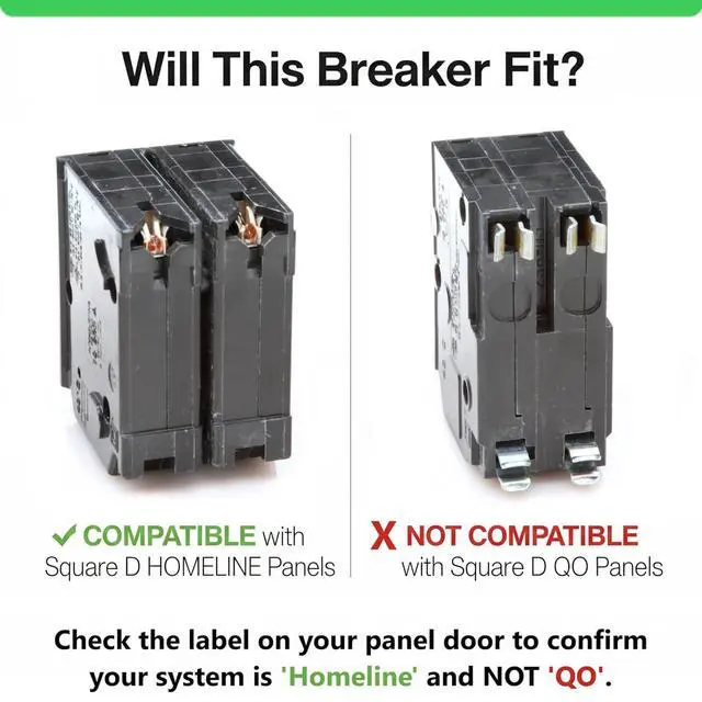 Alt view image 4 of 7 - Genuine Square D HOM260 Circuit Breaker Kit Bundle (1 Pack), 60 Amp (60A) Double Pole, 120/240V, 10kAIC, UL Listed, Plug-On for Homeline Load Centers & Panel Box, New Replacement