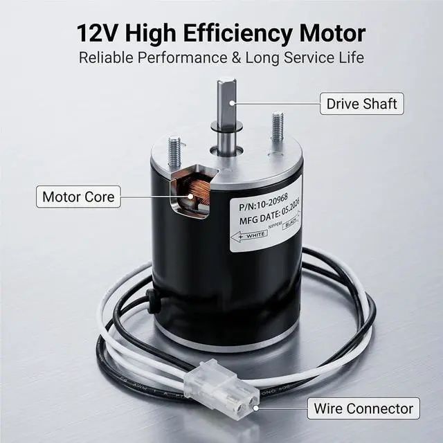 Alt view image 4 of 6 - 12V Fan Motor Compatible with MaxxAir MaxxFan Deluxe/Plus/Standard Series Universal 10-20968 OEM Replacement Fan Motor