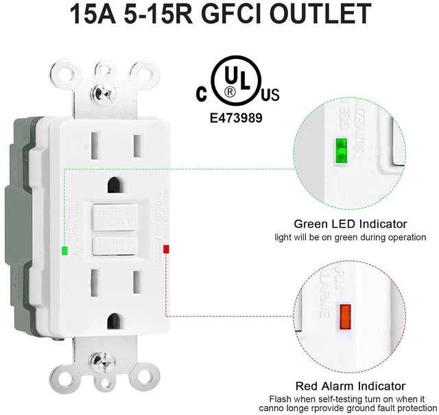 Alt view image 2 of 6 - 15 Amp GFCI Outdoor Electrical Outlet Box, Nonmetallic Heavy Duty Box IP66 Waterproof and NEMA 5-15 Self Test GFCI Outlet Kit, 3.15 Inch Deep, Lockable, Clear/Gray, UL Listed
