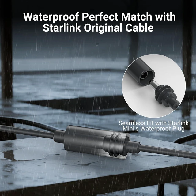 Alt view image 3 of 7 - Starlink Mini Extension Cable 20FT (6M), Waterproof DC5521 Male to Female Power Cord, 18AWG DC Extension Cable, Starlink Mini Power Cable for Outdoor, RV, Roof, Accessories