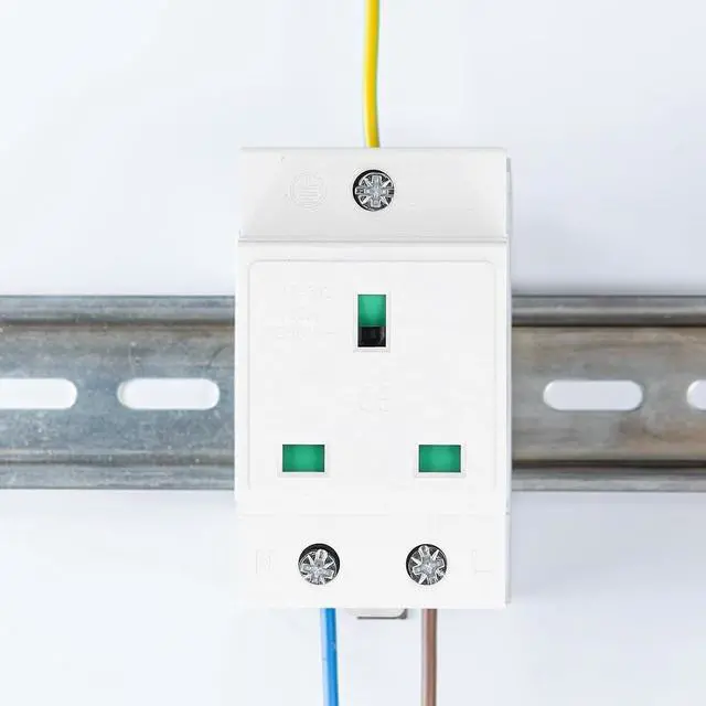 Alt view image 7 of 7 - Tissting Din Rail Mounted Receptacle, AC 110-250V 15A Outlet Power Module with Protective Contacts, Din Rail Socket Plugs for Distribution Panel (4Pcs)