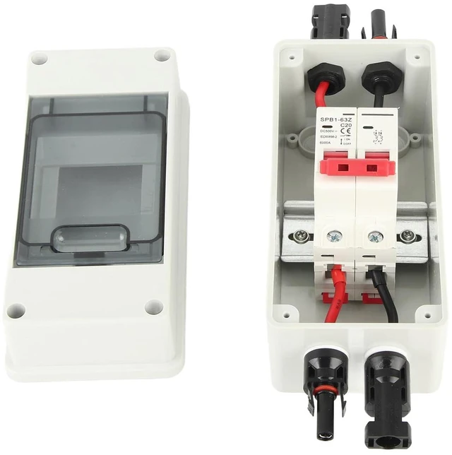 Alt view image 3 of 7 - DC500V Solar Disconnect Switch Photovoltaic Disconnector PV Disconnect Switch with Breaker IP65 Waterproof for Home (20A)
