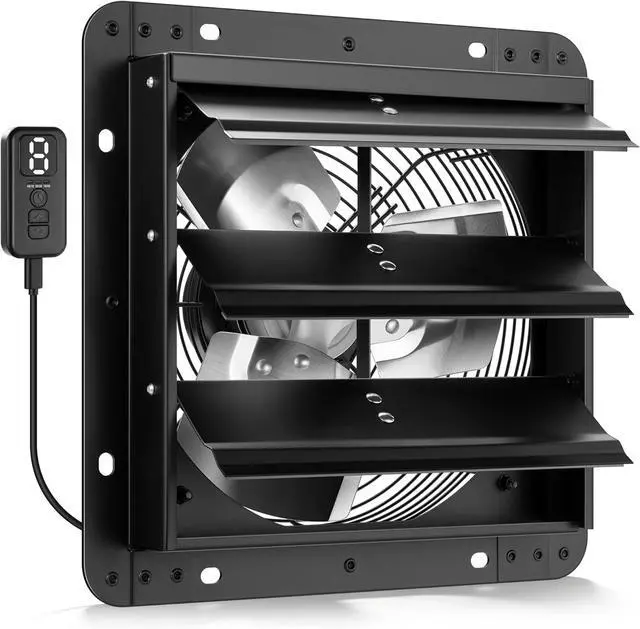 Main image of VIVOHOME 10" Shutter Exhaust Fan with EC Motor 900 CFM, Variable Speed, Timer, Wall-Mounted for Attic, Garage, Greenhouse, Chicken Coop, Barn Ventilation