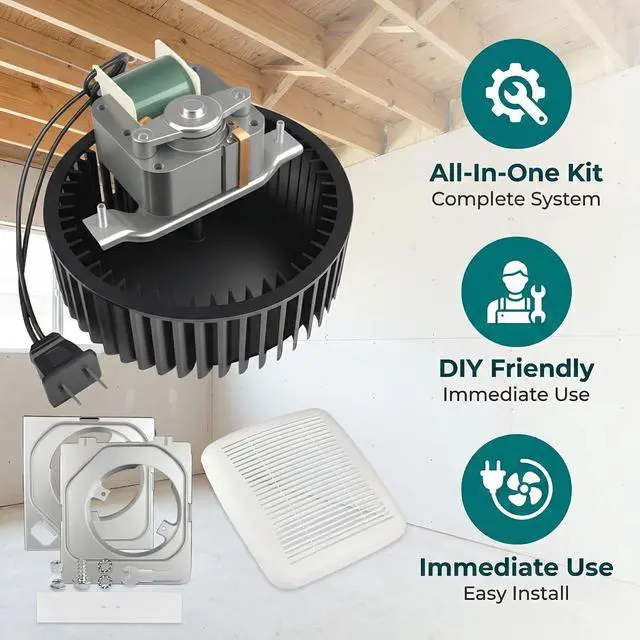 Alt view image 3 of 7 - BKR60 Replacement Motor for Broan NuTone Bath Fan - Compatible with Models 670 671 688 689 693 695 696N 695C 690NT 690NT-A and More - 2-Year Warranty