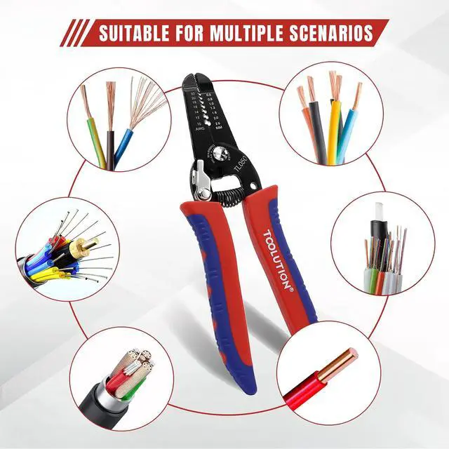 Alt view image 5 of 6 - 10 Pack Small Wire Strippers and Cutters for 10-22 AWG, Handheld Electrical Wire Stripping Tool Set with Spring-Loaded Pliers and Safety Lock for Low Voltage Wires