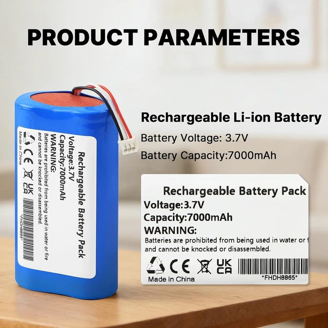 Alt view image 3 of 6 - ZTHY 3.7V 7000mAh HB-AX11 Battery Replacement for AOSU Video Doorbell Camera V8 Series - Battery for Wireless Video Door Bell V8S V8P V8E V8 pro V8P1AX11 V8S1AX11