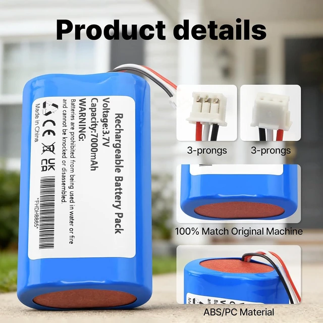 Alt view image 4 of 6 - ZTHY 3.7V 7000mAh HB-AX11 Battery Replacement for AOSU Video Doorbell Camera V8 Series - Battery for Wireless Video Door Bell V8S V8P V8E V8 pro V8P1AX11 V8S1AX11