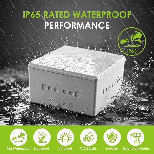 Alt view image 7 of 7 - Junction Box 12" x 12" x 6" Dustproof PVC Plastic Electrical Boxes with Pre Molded 3/4" & 1" Punch in Holes Electrical Boxes Project Junction Conduit Box for Electrical Outdoor Enclosure