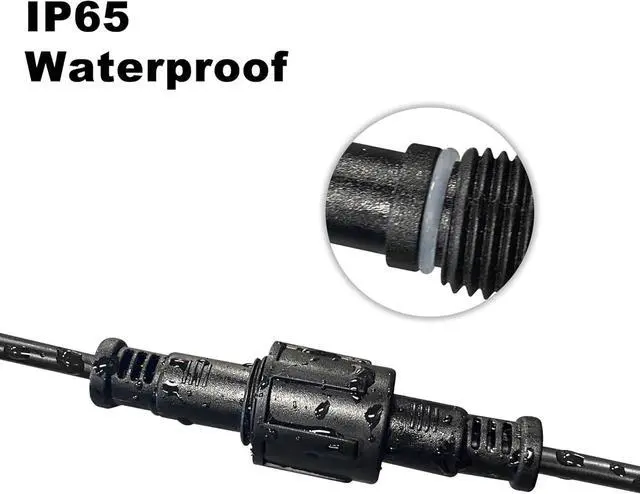 Alt view image 2 of 6 - Banord 6.56FT Extension Cord for RGBW Landscape Spotlights, 3 pin(4 Pack)