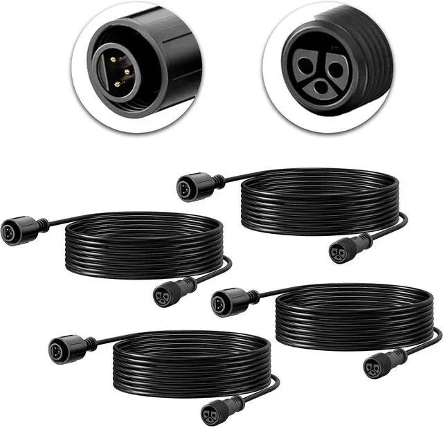 Main image of Banord 6.56FT Extension Cord for RGBW Landscape Spotlights, 3 pin(4 Pack)