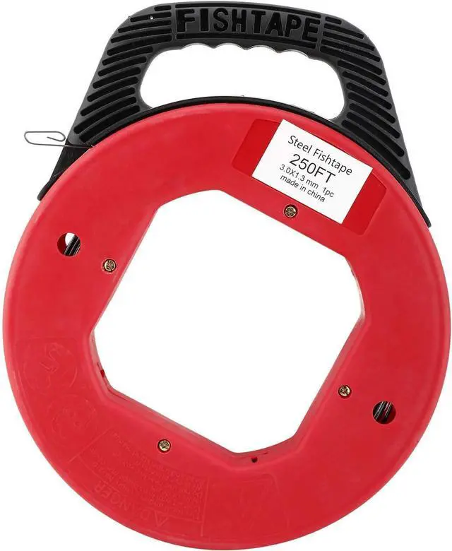 Main image of Yaetek 250 Foot Reach, Spring-Steel Fish Tape Reel, with High Impact Case, for Electric or Communication Wire Puller ATE Tools