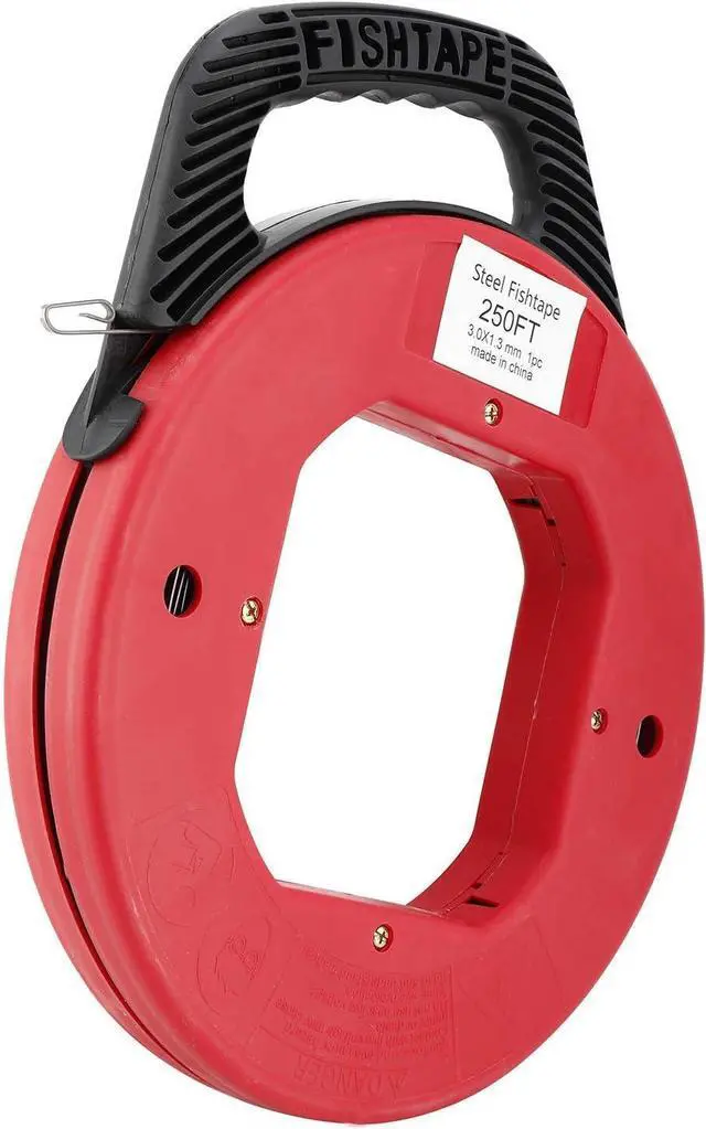Alt view image 2 of 7 - Yaetek 250 Foot Reach, Spring-Steel Fish Tape Reel, with High Impact Case, for Electric or Communication Wire Puller ATE Tools