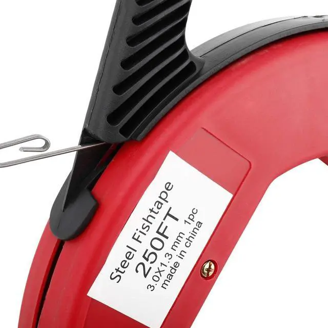Alt view image 4 of 7 - Yaetek 250 Foot Reach, Spring-Steel Fish Tape Reel, with High Impact Case, for Electric or Communication Wire Puller ATE Tools