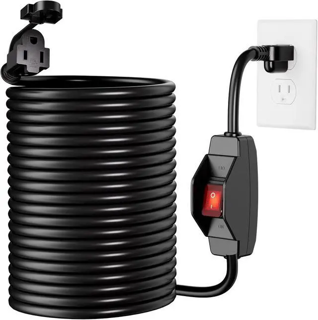 Main image of KASONIC 3 Prong Extension Cord with Switch, 1625W 13A Grounded Outlets with Safety Cover, 14/3 SJTW Cable On Off Waterproof Switch for Indoor Outdoor Use (100 FT)