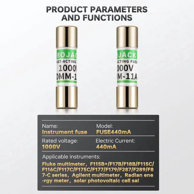 Alt view image 3 of 5 - BOJACK DMM-11A (DMM11) 1000V Multimeter Fuse Replace Acting Fuse(Pack of 5)