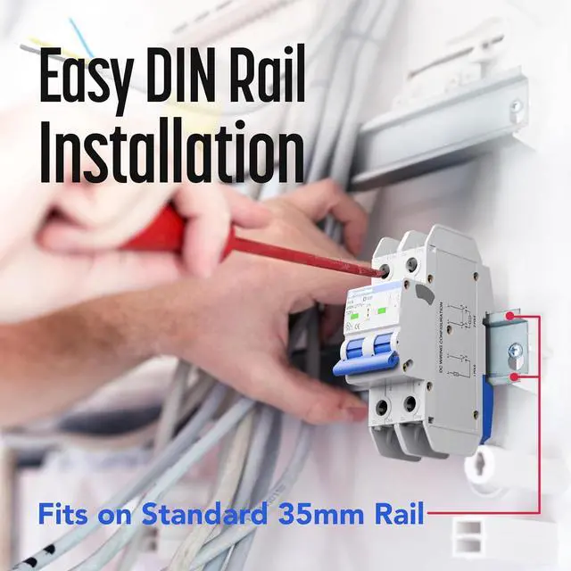 Alt view image 3 of 7 - Mini Circuit Breaker UL489 Listed 30A D Curve 480Y/277VAC 125VDC 10kAIC DIN Rail Mount Non Polarized MCB Branch Circuit Protection, ControlGear CGMB2D30 (2 Pole D Trip 30 Amp)