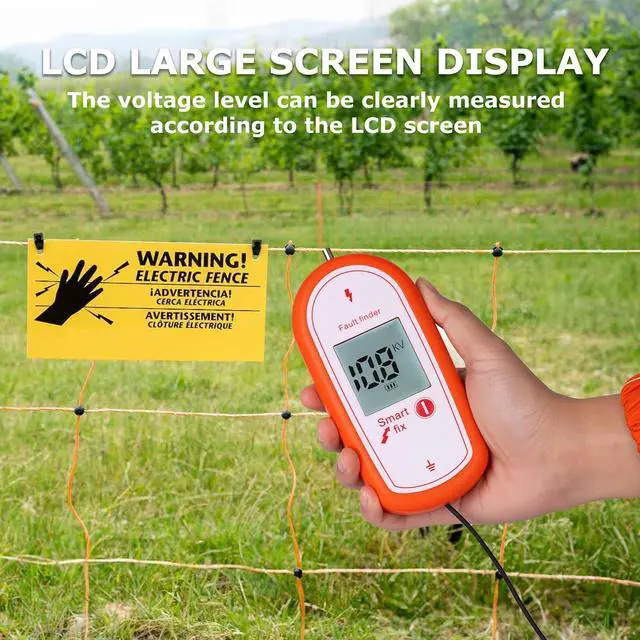 Alt view image 5 of 7 - Electric Fence Voltage Tester, 15KV Digital Electric Fence Voltage Tester, Handheld Fence Fault Finder Fence Tester for Farms, Digital Display High Voltage 200-15000V Gardening Tools