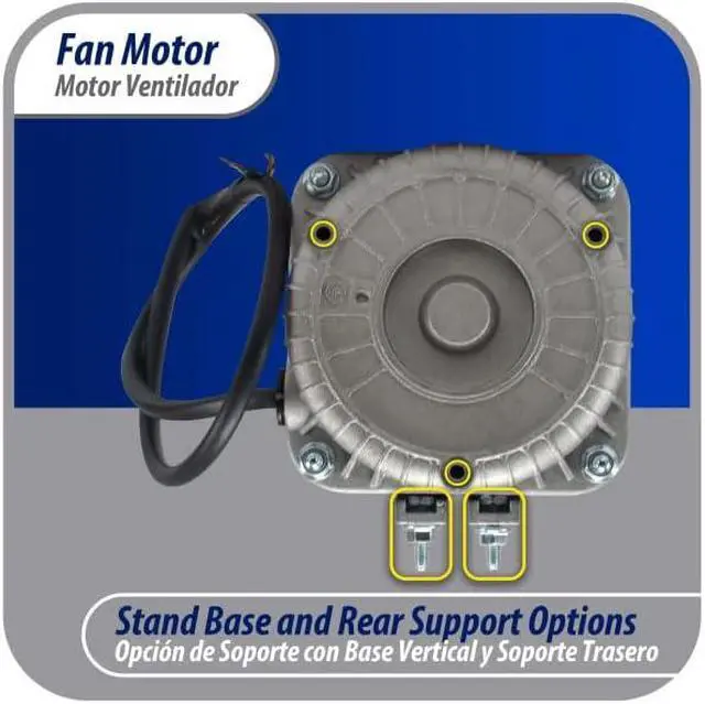 Alt view image 6 of 7 - Appli Parts APFM-51E 5W Condenser and Evaporator Fan Motor 115V 60Hz 0.4A, Includes 8in Aluminum Fan Blade and Mounting Base, Universal Replacement for Commercial Refrigeration Units