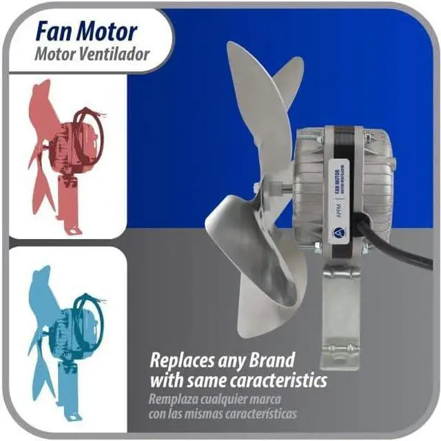Alt view image 7 of 7 - Appli Parts APFM-51E 5W Condenser and Evaporator Fan Motor 115V 60Hz 0.4A, Includes 8in Aluminum Fan Blade and Mounting Base, Universal Replacement for Commercial Refrigeration Units