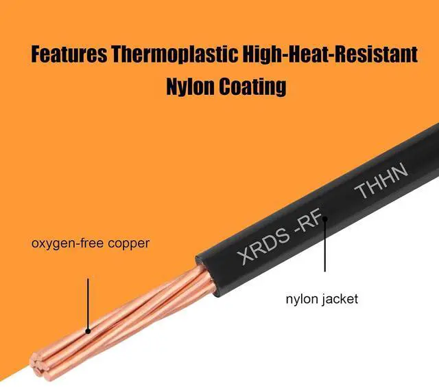 Alt view image 2 of 5 - XRDS -RF 6 AWG 25FT THHN Stranded Wire Nylon Insulated Pure Copper Electrical Cable for DIY Projects Black 600V Rated
