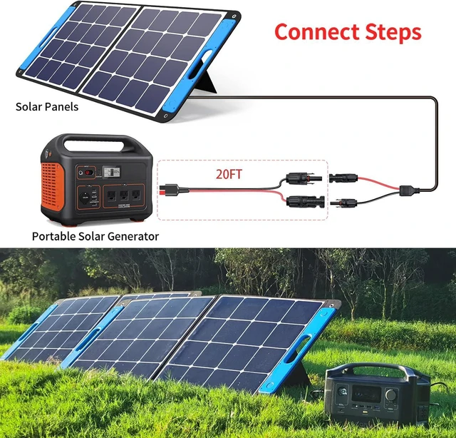 Alt view image 6 of 7 - ELFCULB 10AWG 20FT Solar Panel Cable to Anderson Connector 2 6 10 20 35 50FT Solar Extension Cable for Portable Power Station Solar Generator Battery Pack(20FT)