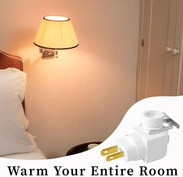 Alt view image 6 of 7 - 9 Sets Night Light Bases, with Metal Clips and On/Off Switch White Plastic Swivel Wall Lamp Plug 360° Plug in Rotating Night Light Modules for Making Your Own Bubble Lights Crafts