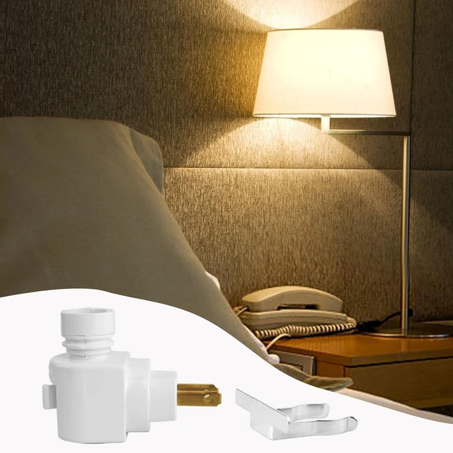 Alt view image 7 of 7 - 9 Sets Night Light Bases, with Metal Clips and On/Off Switch White Plastic Swivel Wall Lamp Plug 360° Plug in Rotating Night Light Modules for Making Your Own Bubble Lights Crafts