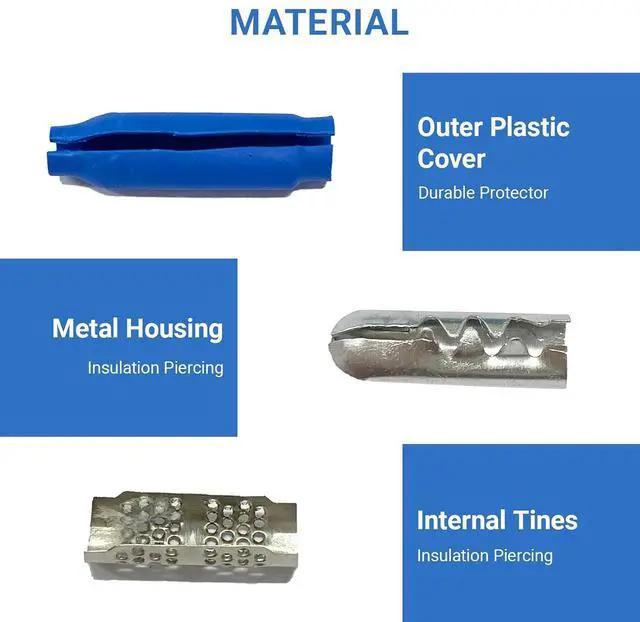 Alt view image 3 of 7 - Low Voltage Wire Connectors - QIYAT B Connectors Silicone Filled Wet B Gel Telephone Alarm Wire Crimp Bean Type Splice for Low Voltage Application, Blue (1000Pcs)
