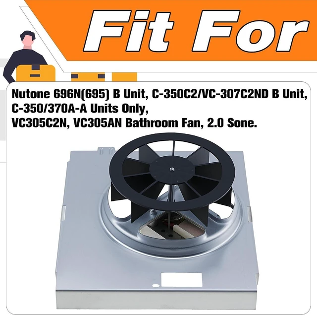 Alt view image 3 of 6 - LEVANLIGHT C350BN B Unit 50CFM Fan Fit for Nutone 696N(695) B Unit, C-350C2/VC-307C2ND B, C-350/370A-A Units Only, VC305AN, VC305C2N, 690-A, 696NC Bathroom Exhaust Motor Assembly