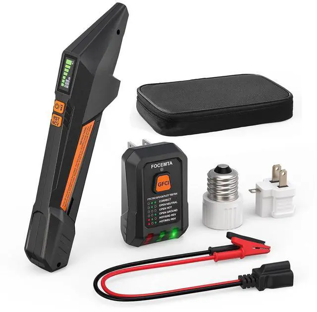 Main image of Circuit Breaker Finder and GFCI Outlet Tester Digital Receiver with Color Screen & NCV Detection for Home Electrical Safety Including Carrying Case and Adapters 90-135V AC Circuits - FTCT02