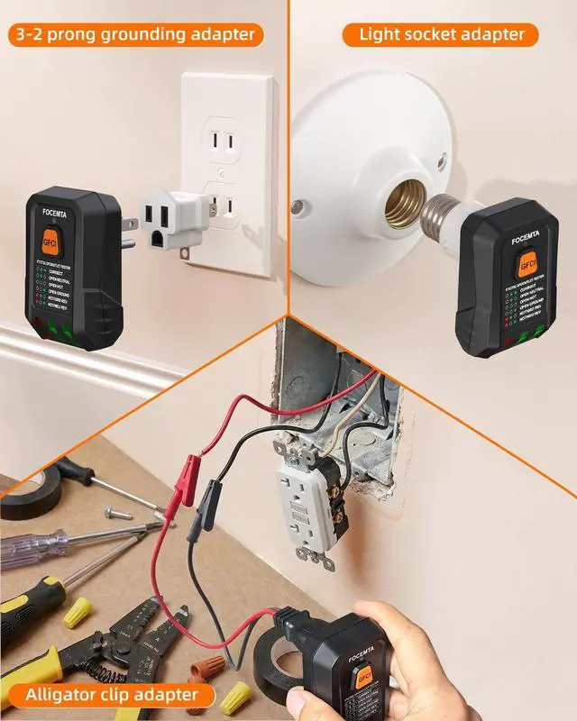 Alt view image 5 of 7 - Circuit Breaker Finder and GFCI Outlet Tester Digital Receiver with Color Screen & NCV Detection for Home Electrical Safety Including Carrying Case and Adapters 90-135V AC Circuits - FTCT02