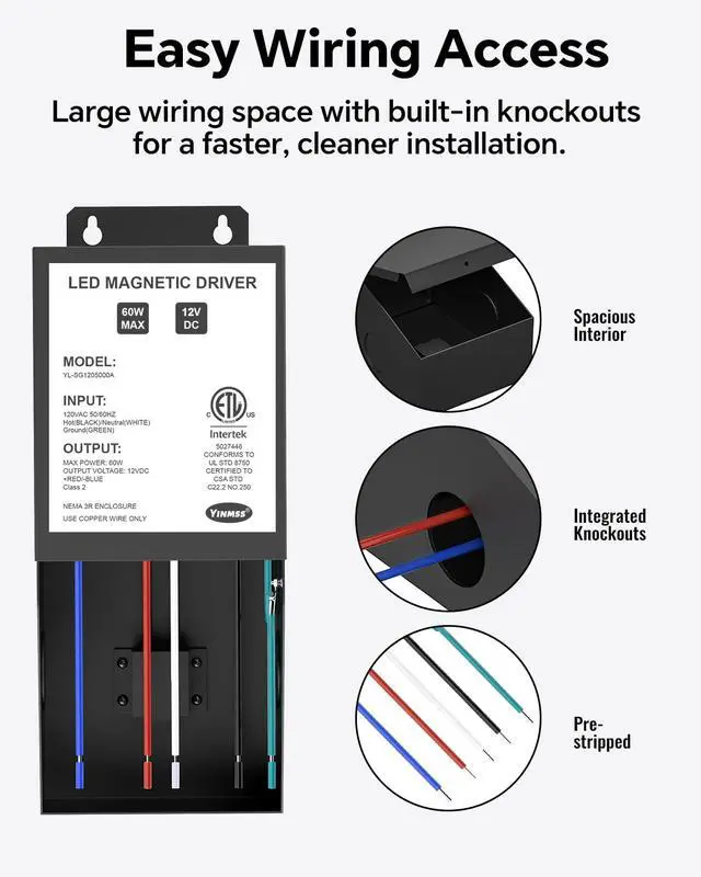 Alt view image 6 of 7 - LED Driver 12V 100W Magnetic Dimmable LED Transformer Magnetic Power Supply 120V AC to 12V DC Compatible with Lutron and Leviton Dimmers for LED Strip Lights Kitchen Cabinet