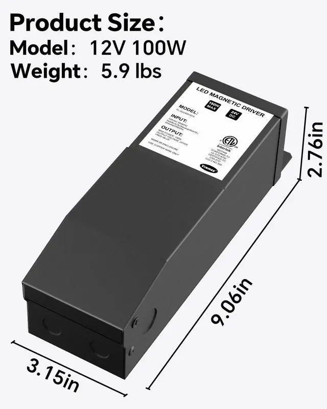 Alt view image 7 of 7 - LED Driver 12V 100W Magnetic Dimmable LED Transformer Magnetic Power Supply 120V AC to 12V DC Compatible with Lutron and Leviton Dimmers for LED Strip Lights Kitchen Cabinet