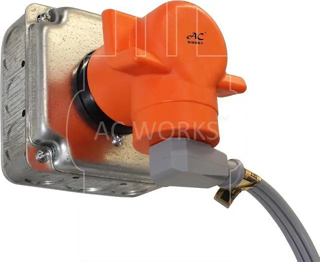 Alt view image 6 of 6 - AC WORKS 4-Prong 220-Volt Plug to 120-Volt 15/ 20Amp Household Female Adapter Cord (4-Prong 14-50 Outlet to Household)