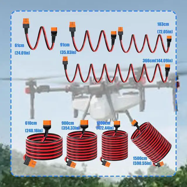Alt view image 2 of 7 - XT60i Extension Cable XT60i Cable Male to Female Connector for Power Solar Panel Remote Battery Accessories