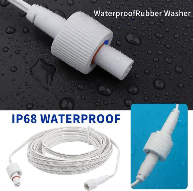 Alt view image 4 of 7 - 9.8FT Extension Cable for Govee Permanent Outdoor Lights, IP68 Waterproof 3-Pin Power Cord, Compatible with H705A H705B H705C H706A H706B H706C, Outdoor Dots String Light Extension Wire