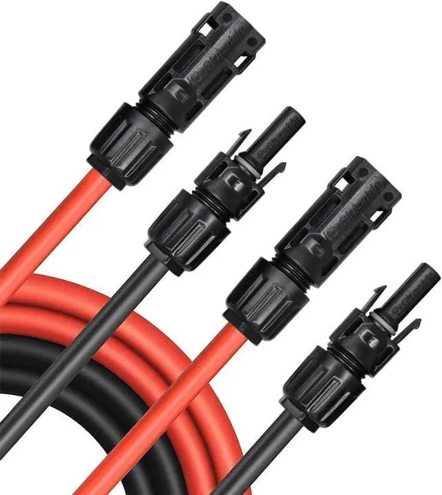 Main image of 8AWG Solar Panel Extension Cable 30Feet, 1500V Solar Cable Extension with IP68 Male and Female Connectors, for RV, Boat, Solar Panels, Car (30FT Red + 30FT Black)