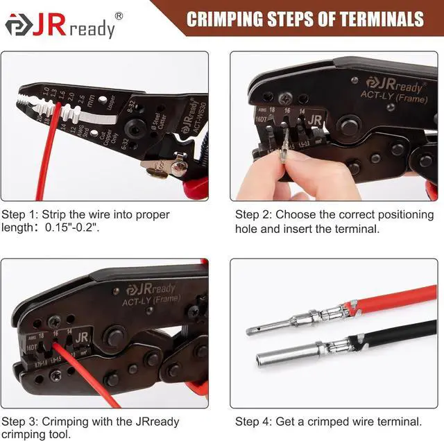 Alt view image 7 of 7 - JRready DW1017 8 Pin Deutsch DT Connector Kit, IP68 Waterproof Gray DT Connectors Electrical Automative Wire Connectors with 24Pairs Size 16 Stamped Contacts 14-18 AWG and Sealing Plugs, 3 Sets
